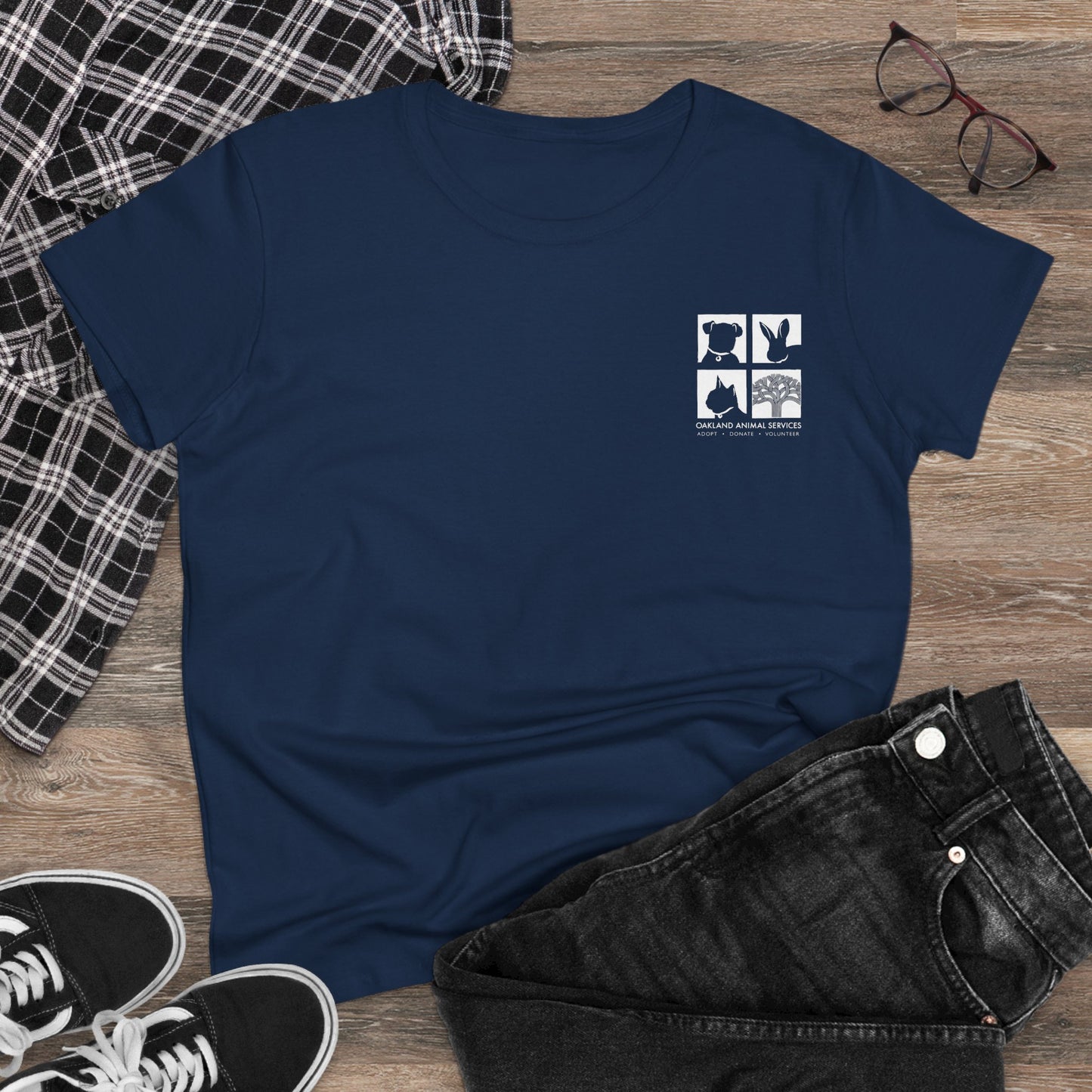 Cat Love - Women's Cotton Cat Rescue Back Printed Tee - Support Animal Services