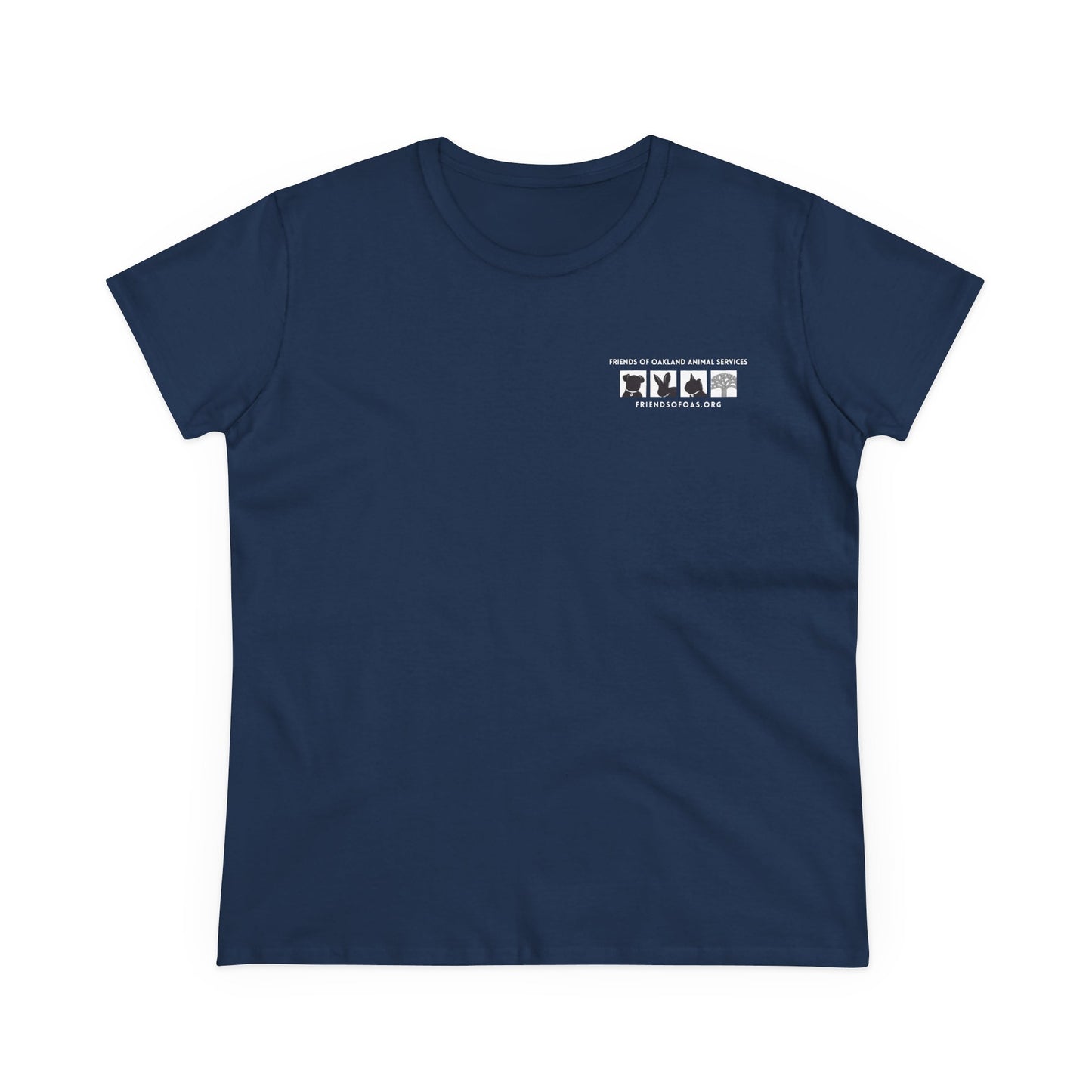 Helping Paw - Back Printed Women's Midweight Cotton Tee - Foster Adopt Donate Paw Print Tee