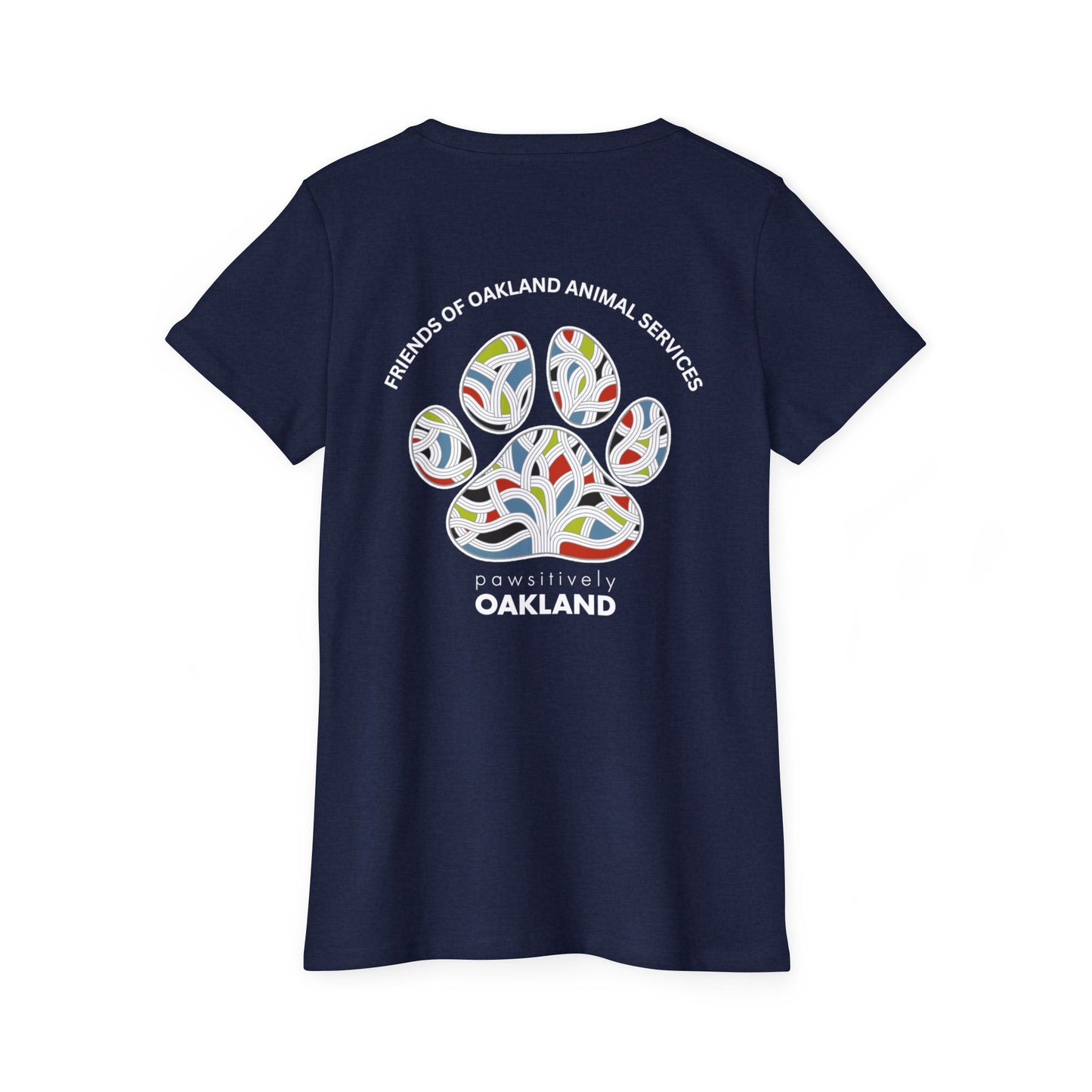Pawsitively Oakland Back Printed Women's Organic Short Sleeve T-Shirt