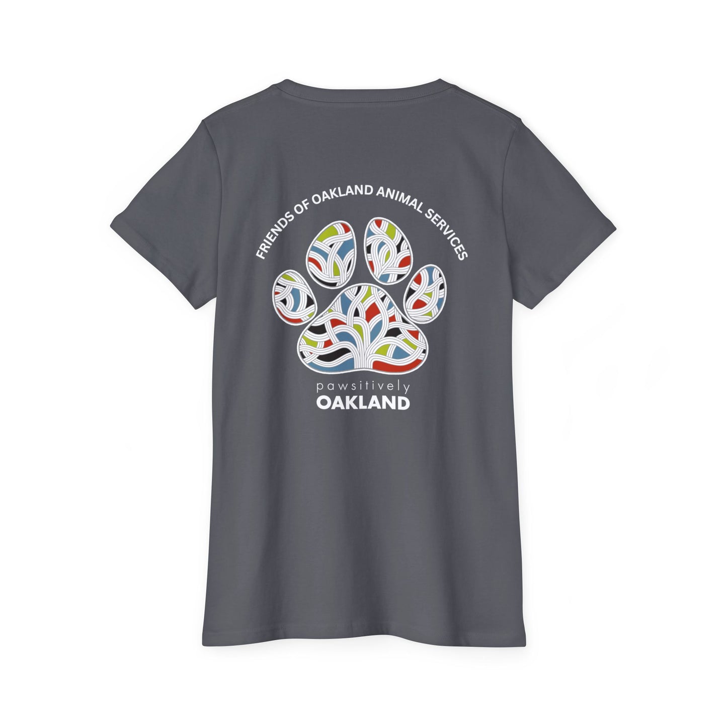 Pawsitively Oakland Back Printed Women's Organic Short Sleeve T-Shirt