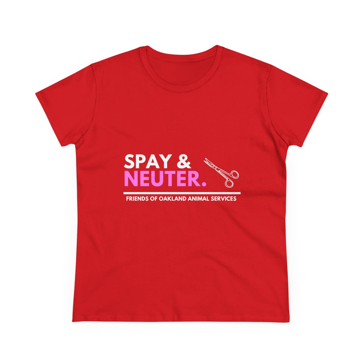Spay and Neuter Women's Midweight Cotton Tee - Support Animal Welfare