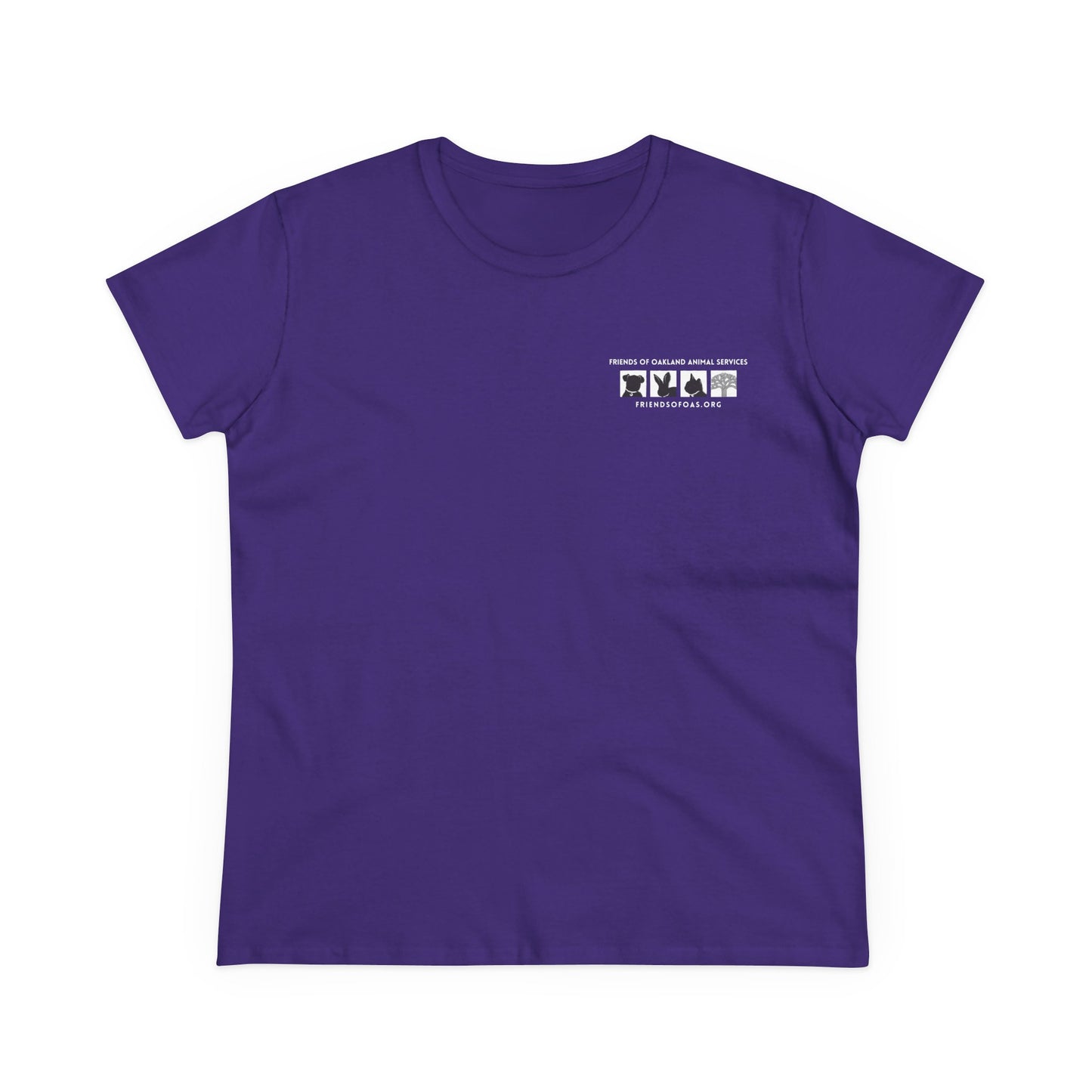 Helping Paw - Back Printed Women's Midweight Cotton Tee - Foster Adopt Donate Paw Print Tee