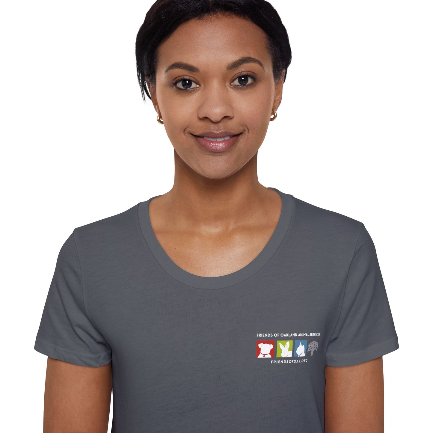 Pawsitively Oakland Back Printed Women's Organic Short Sleeve T-Shirt