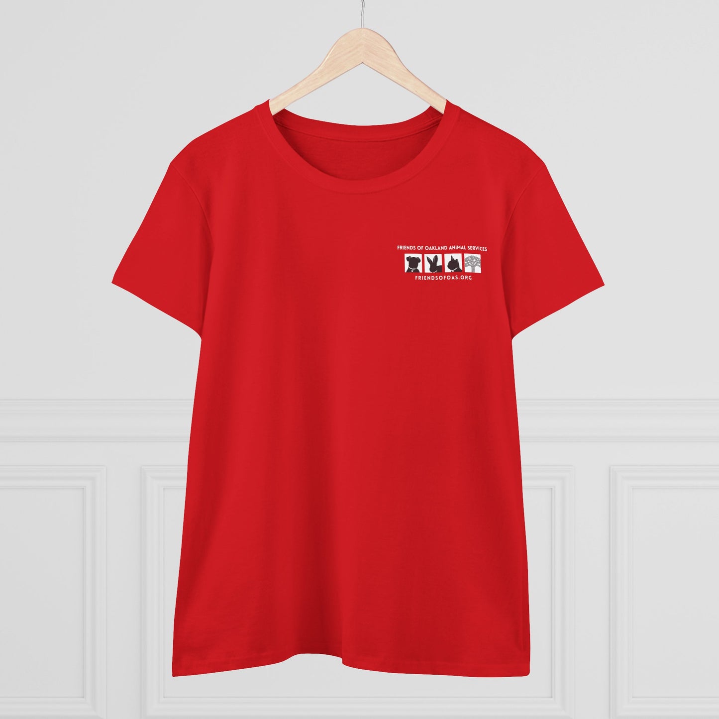 Helping Paw - Back Printed Women's Midweight Cotton Tee - Foster Adopt Donate Paw Print Tee