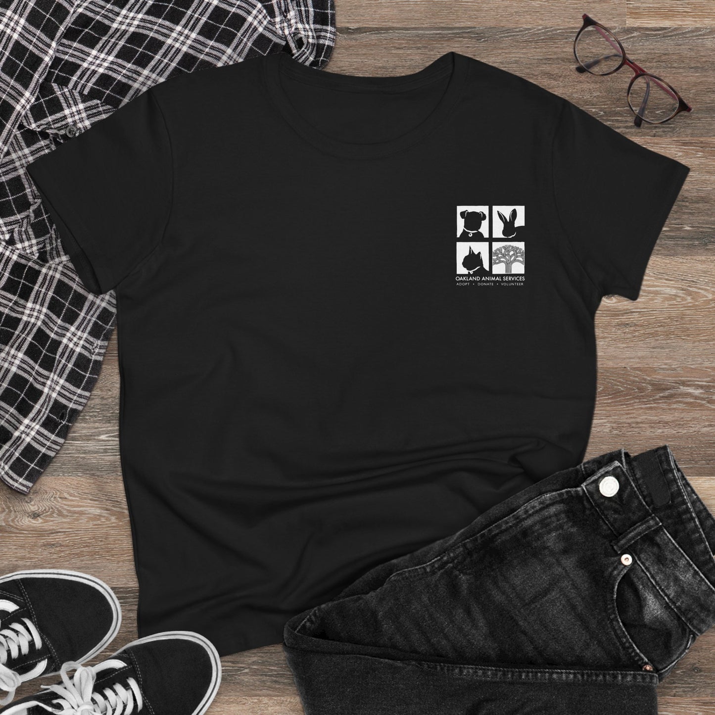 Cat Love - Women's Cotton Cat Rescue Back Printed Tee - Support Animal Services