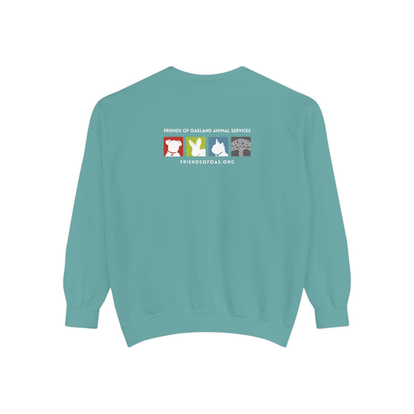 OAS Varsity Unisex Garment-Dyed Sweatshirt - Oakland Animal Services Charity Apparel