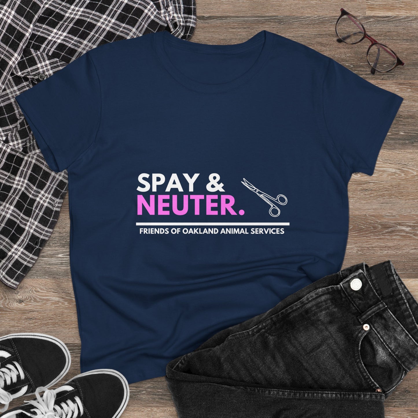Spay and Neuter Women's Midweight Cotton Tee - Support Animal Welfare