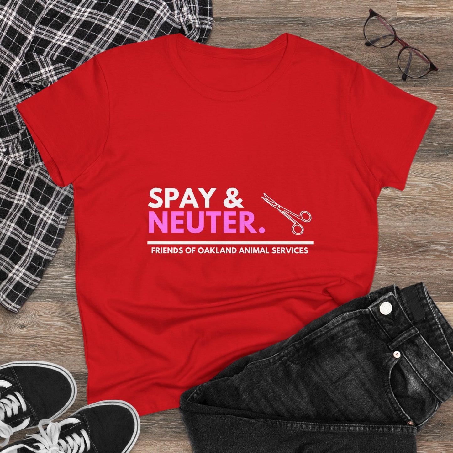 Spay and Neuter Women's Midweight Cotton Tee - Support Animal Welfare