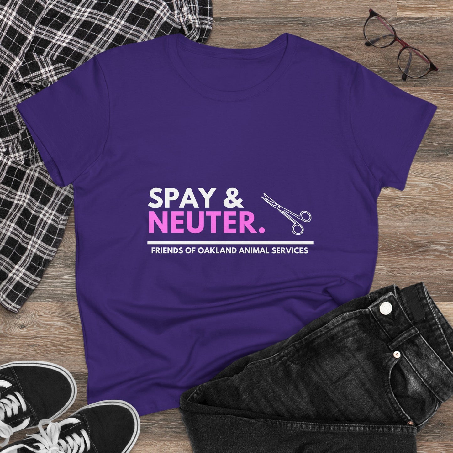 Spay and Neuter Women's Midweight Cotton Tee - Support Animal Welfare