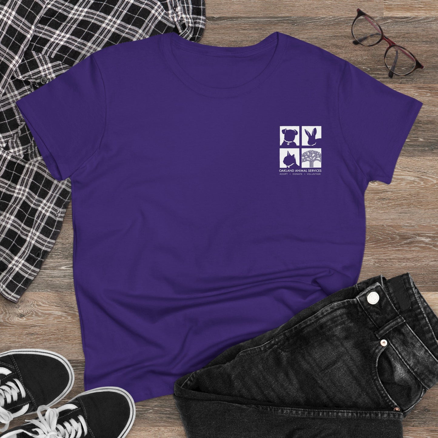 Cat Love - Women's Cotton Cat Rescue Back Printed Tee - Support Animal Services