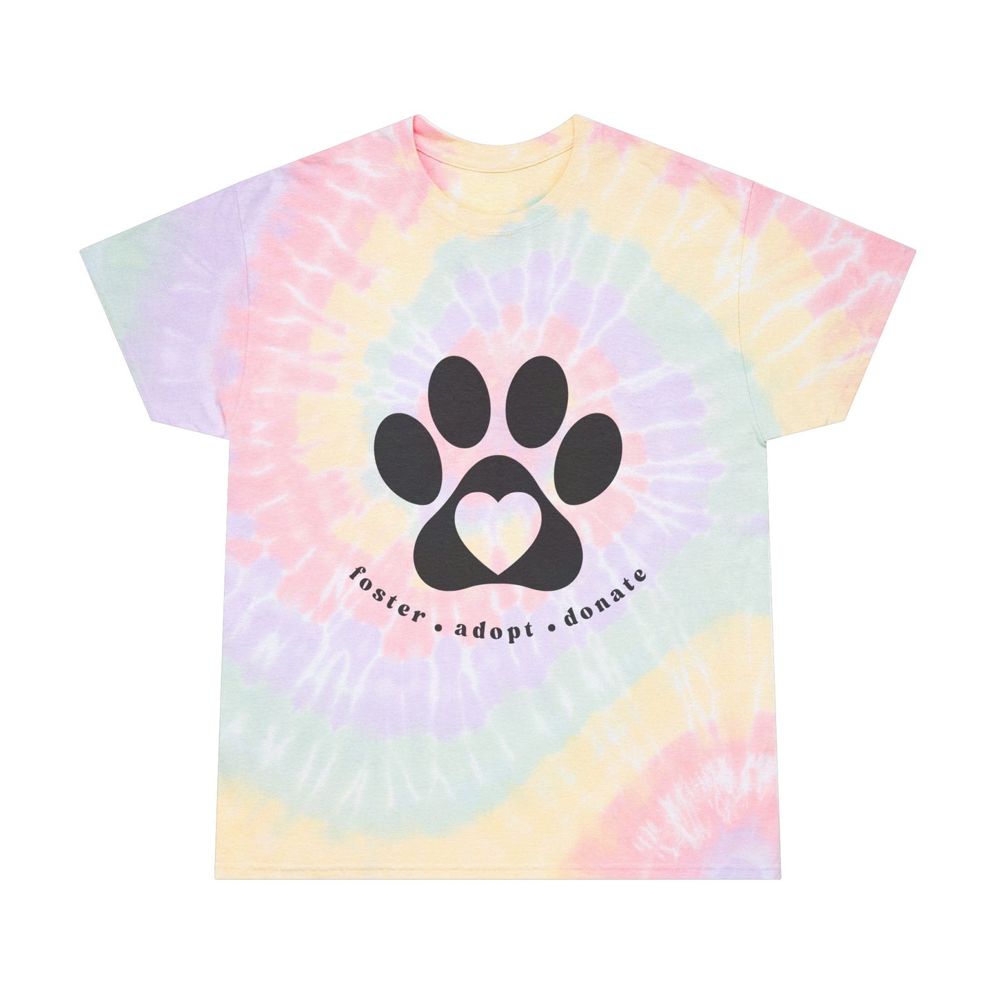 Colorful Tie-Dye Paw Print Tee - Foster Adopt Donate