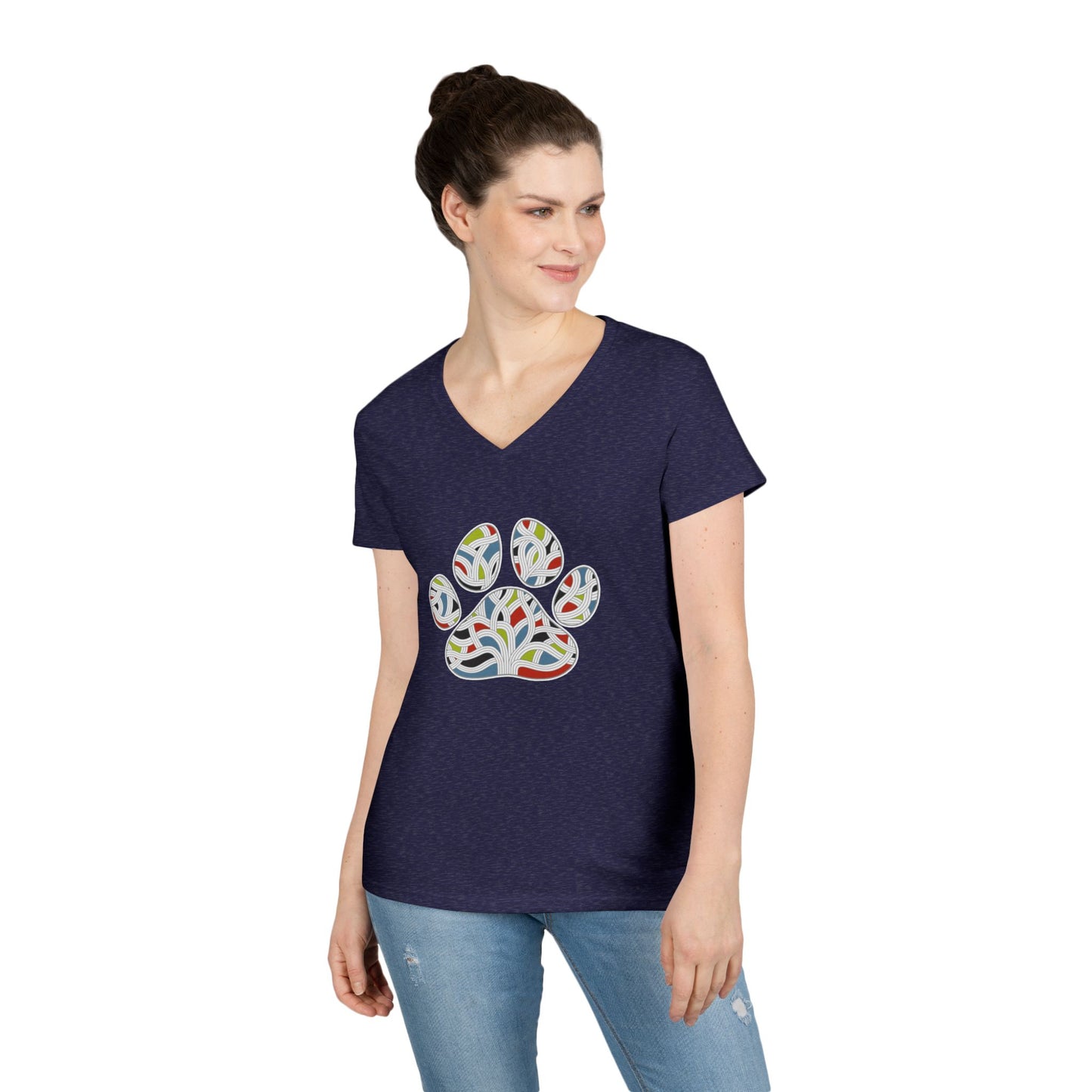 Pawsitively Oakland Ladies' V-Neck T-Shirt