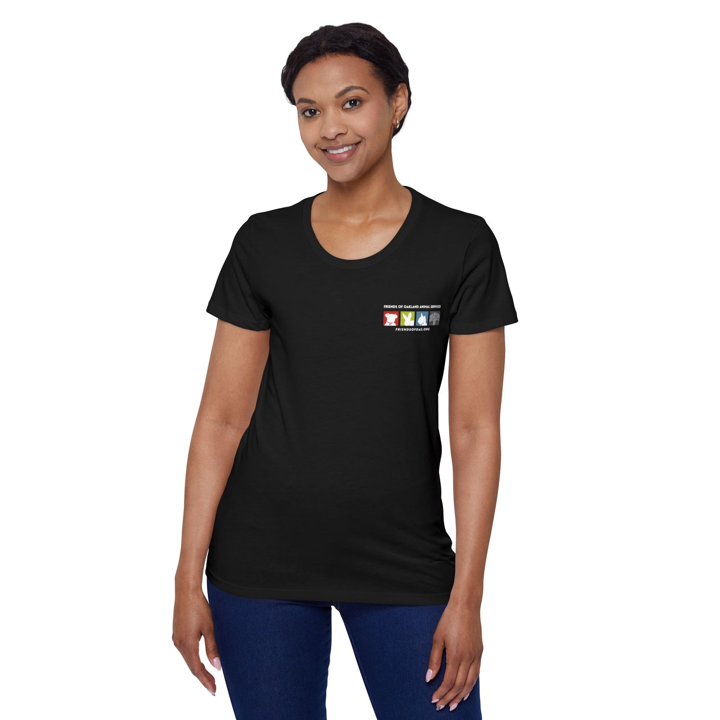 Pawsitively Oakland Back Printed Women's Organic Short Sleeve T-Shirt