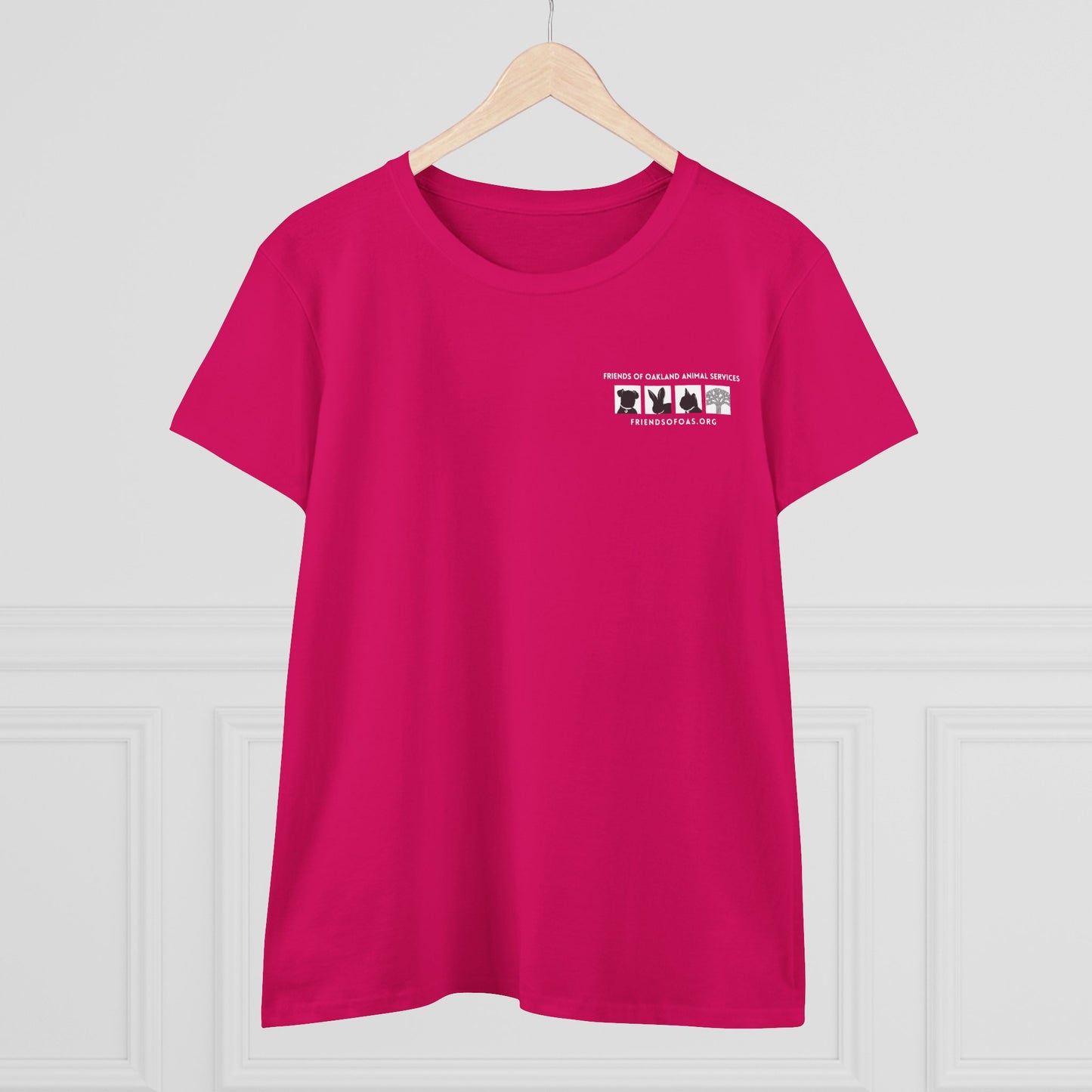 Helping Paw - Back Printed Women's Midweight Cotton Tee - Foster Adopt Donate Paw Print Tee