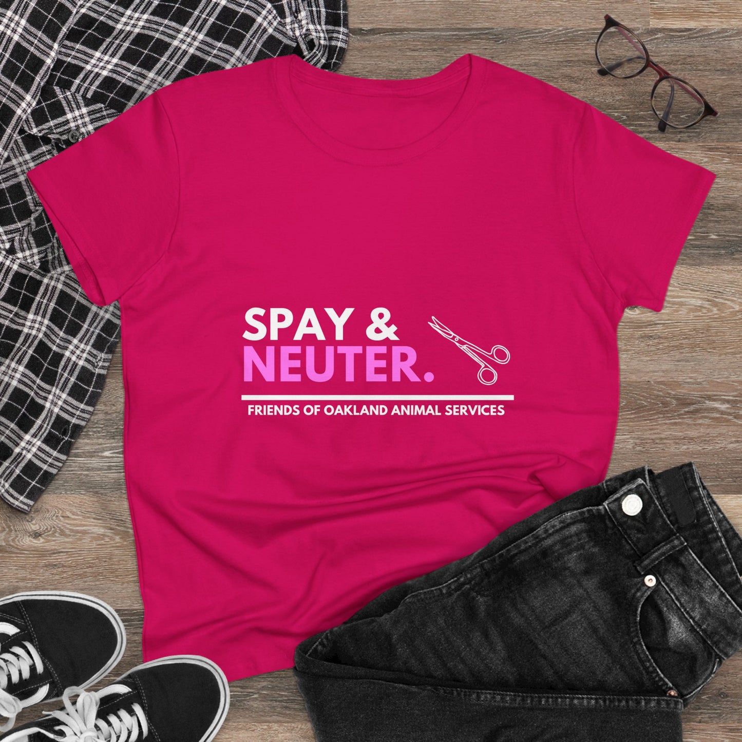 Spay and Neuter Women's Midweight Cotton Tee - Support Animal Welfare