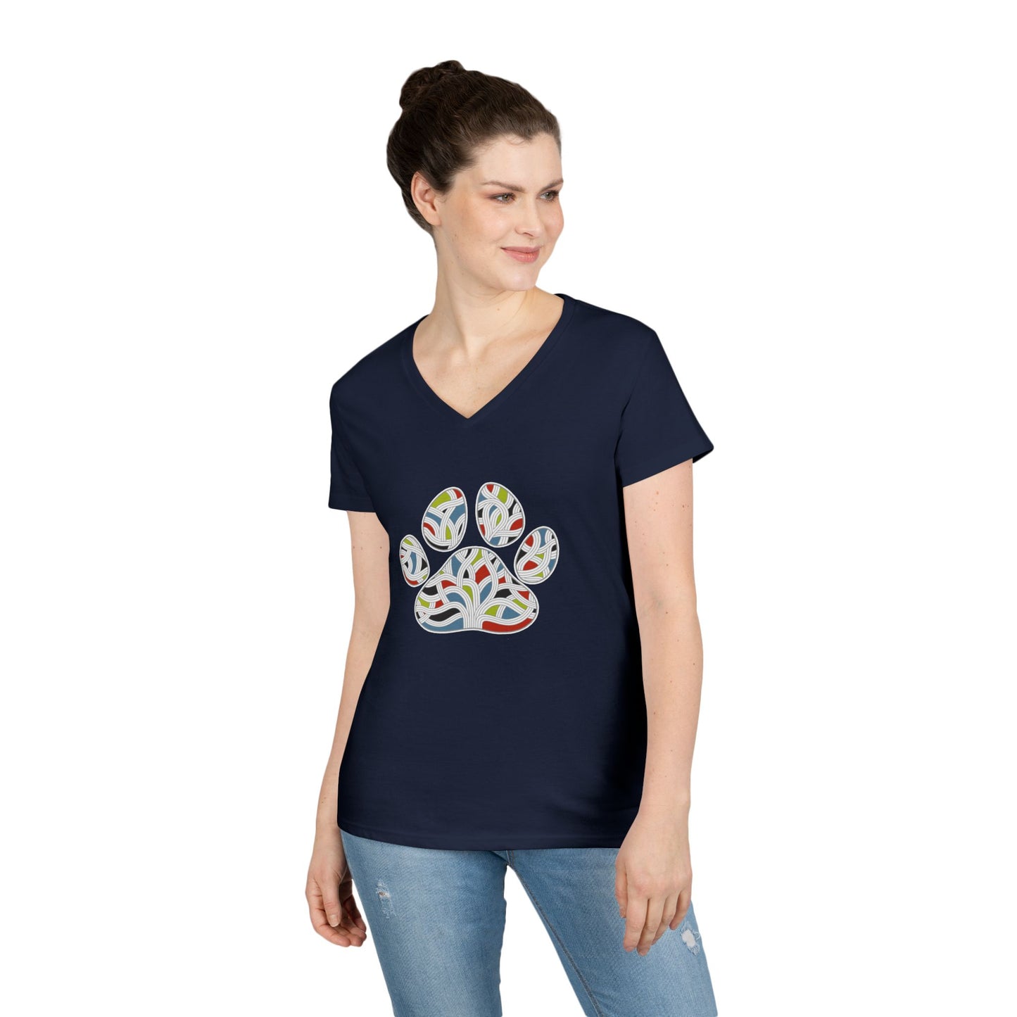 Pawsitively Oakland Ladies' V-Neck T-Shirt
