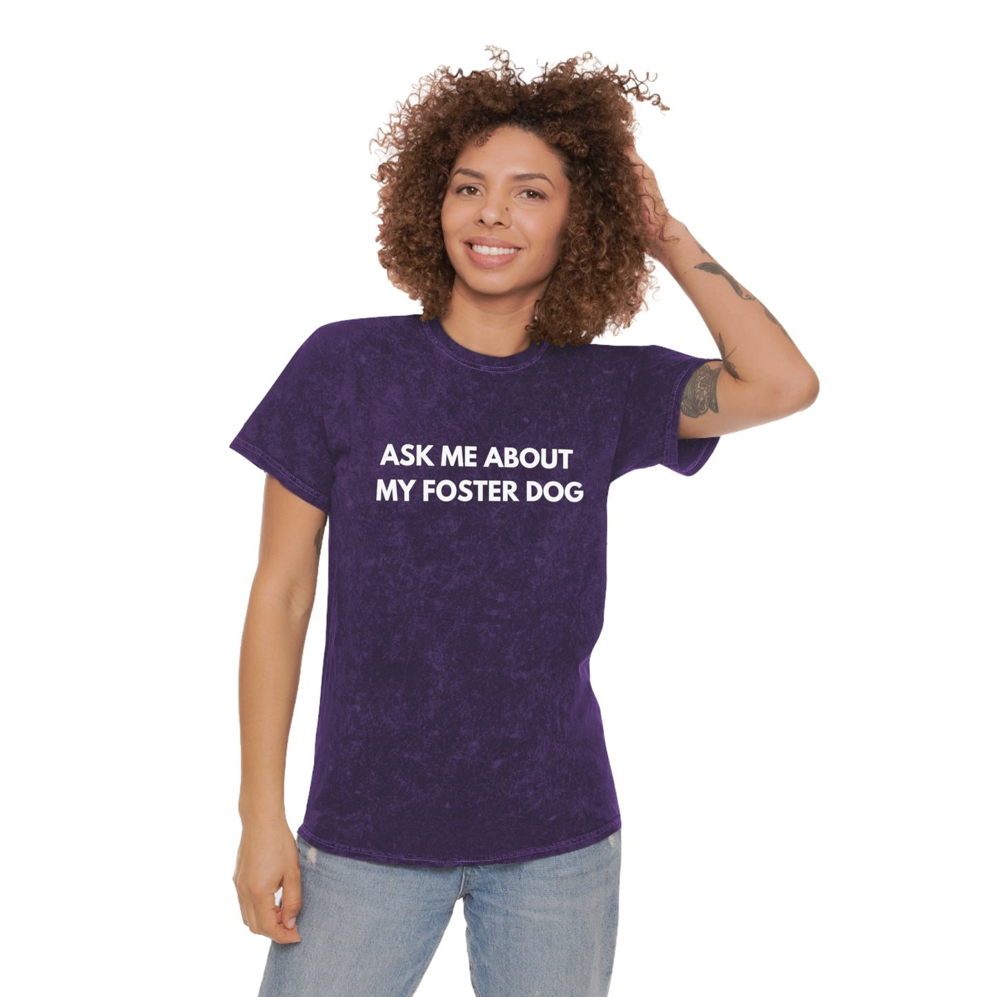 'Ask Me About My Foster Dog' Mineral Wash Tee