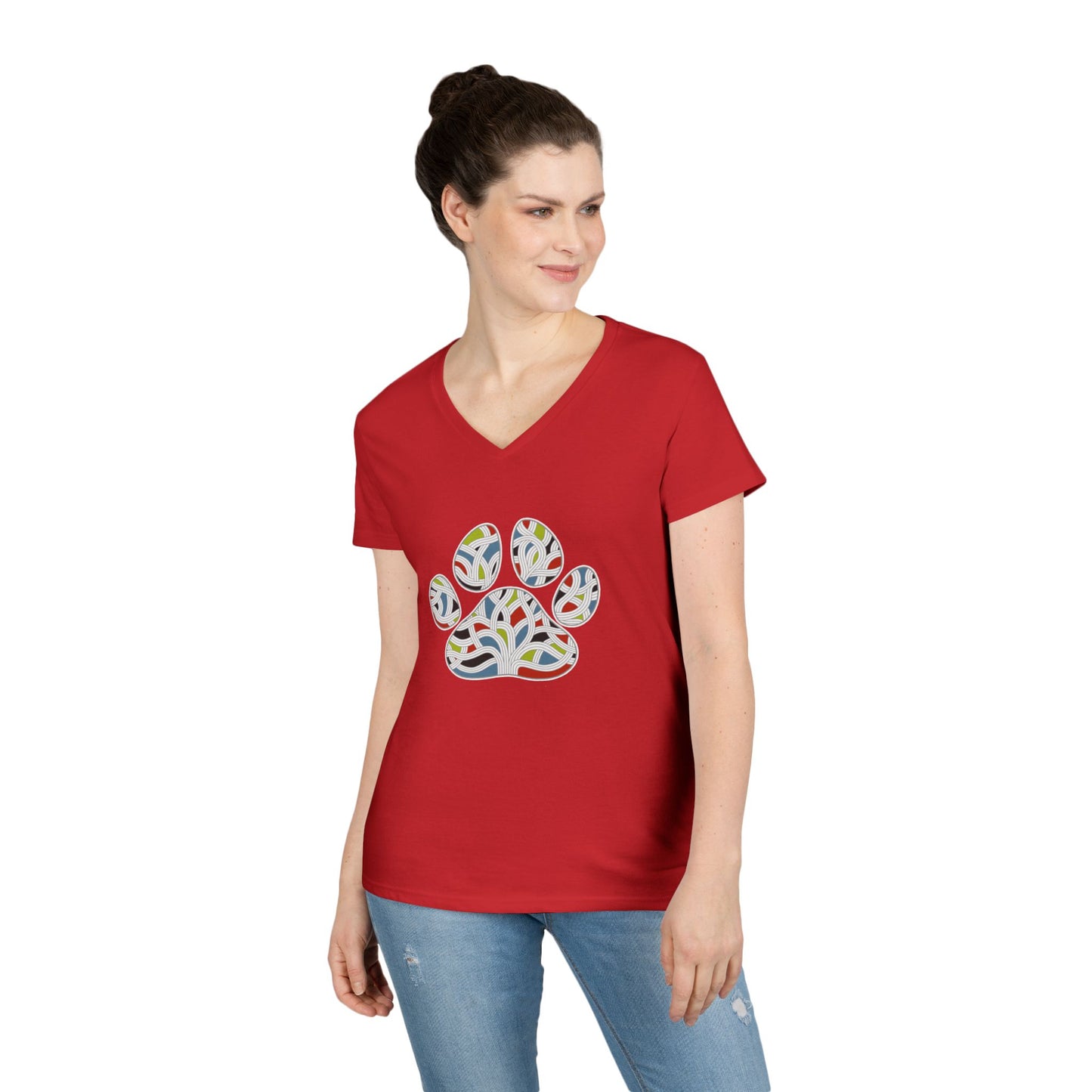 Pawsitively Oakland Ladies' V-Neck T-Shirt