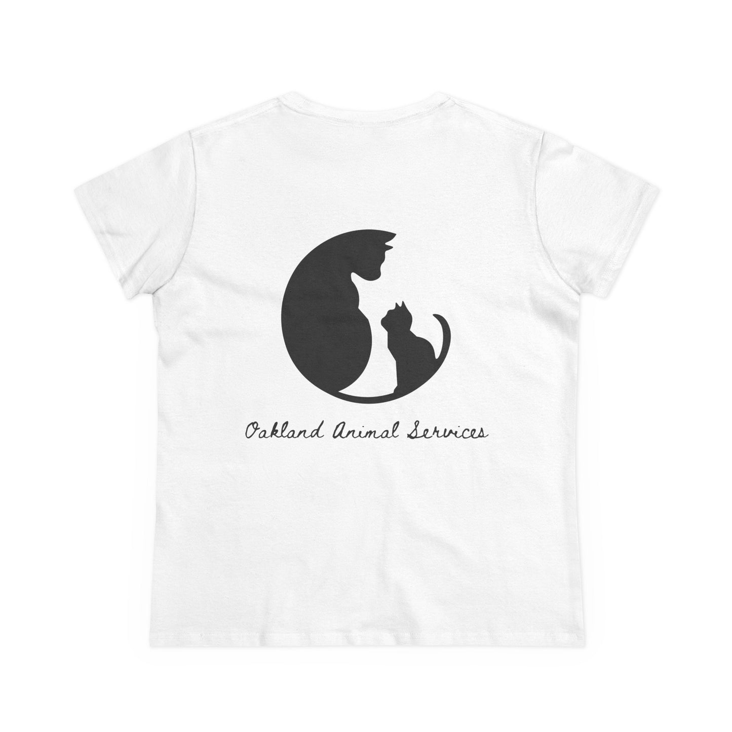 Cat Love - Women's Cotton Cat Rescue Back Printed Tee - Support Animal Services