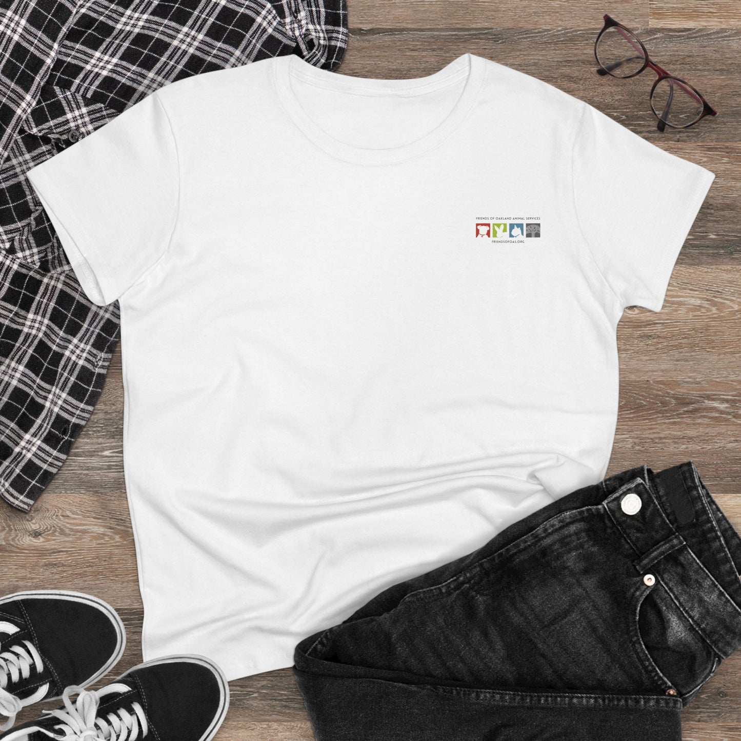 Cat Love - Women's Cotton Cat Rescue Back Printed Tee - Support Animal Services