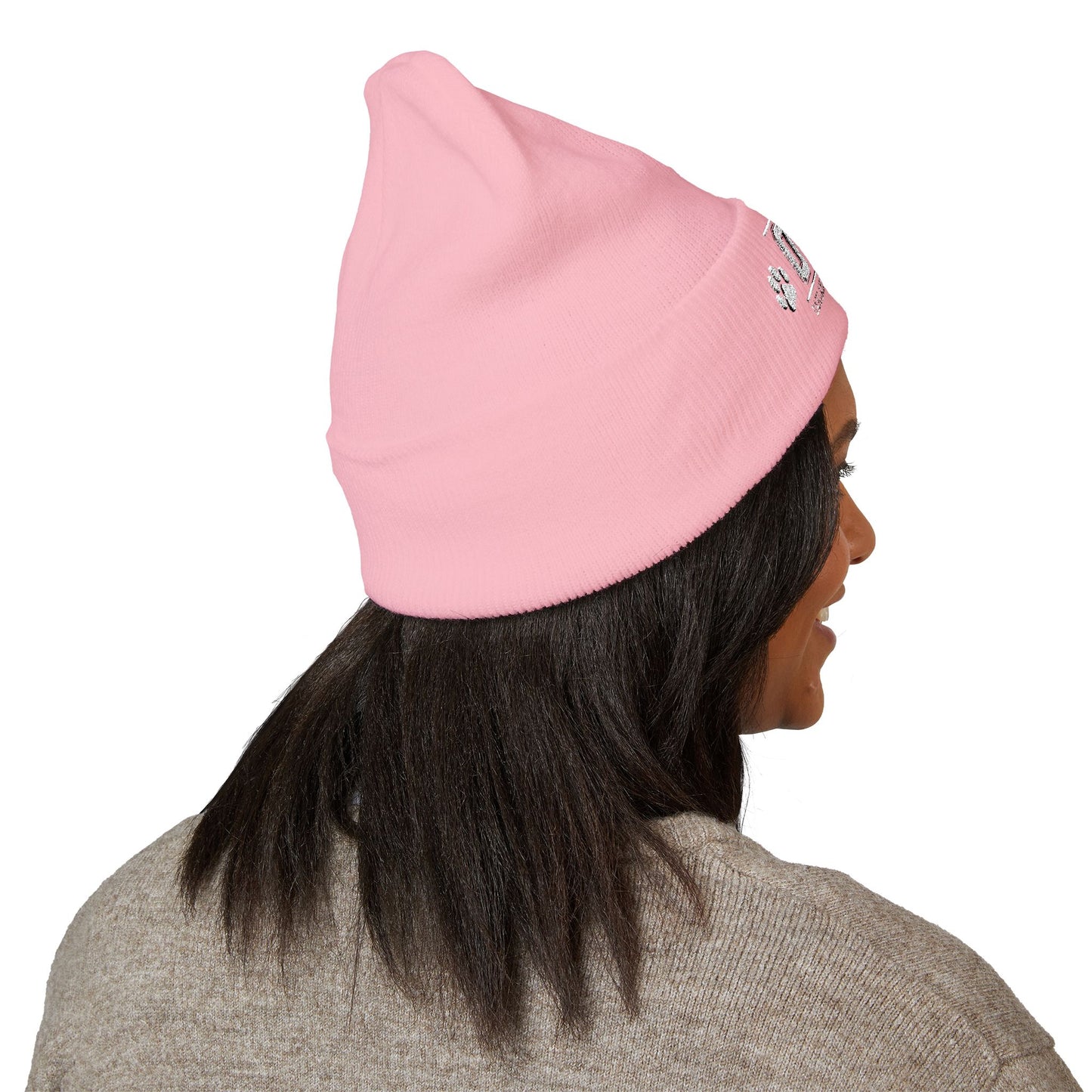 OAS Custom Embroidered Classic Cuffed Beanie - Bright Yellow Paw Print Design