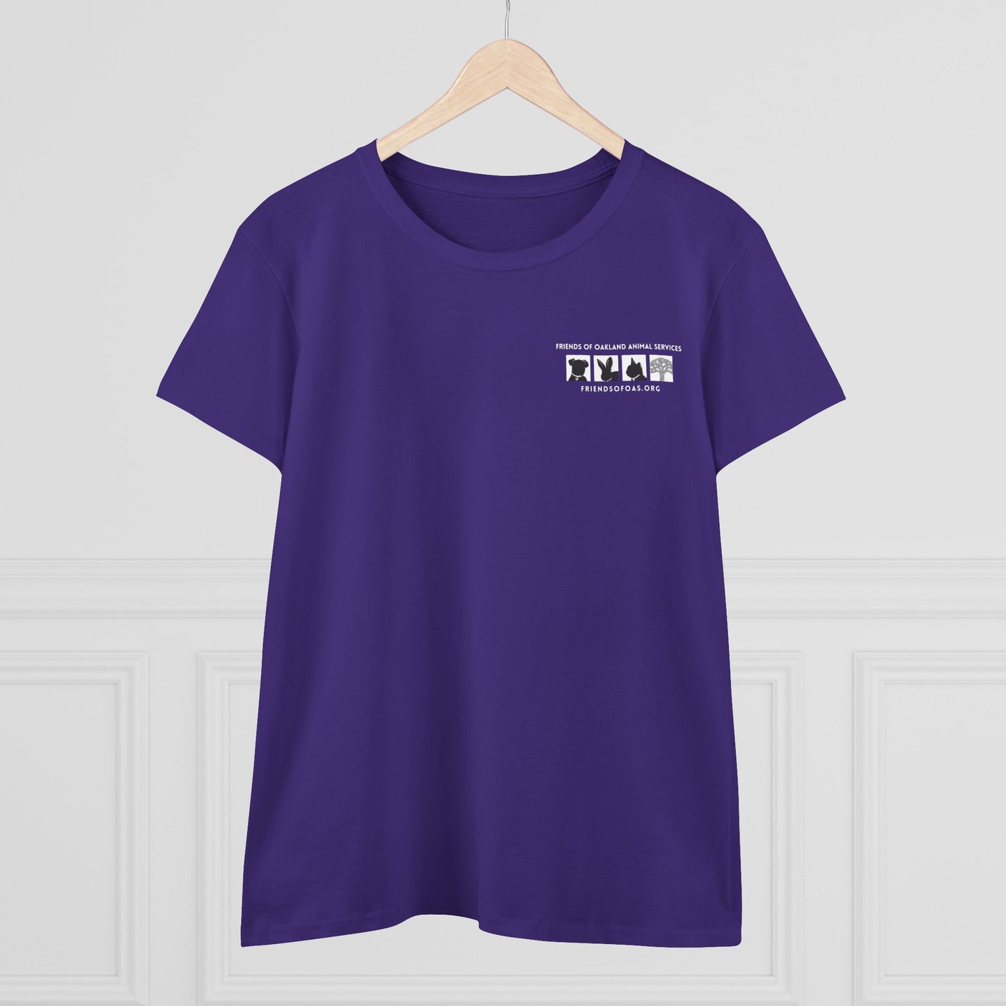 Helping Paw - Back Printed Women's Midweight Cotton Tee - Foster Adopt Donate Paw Print Tee