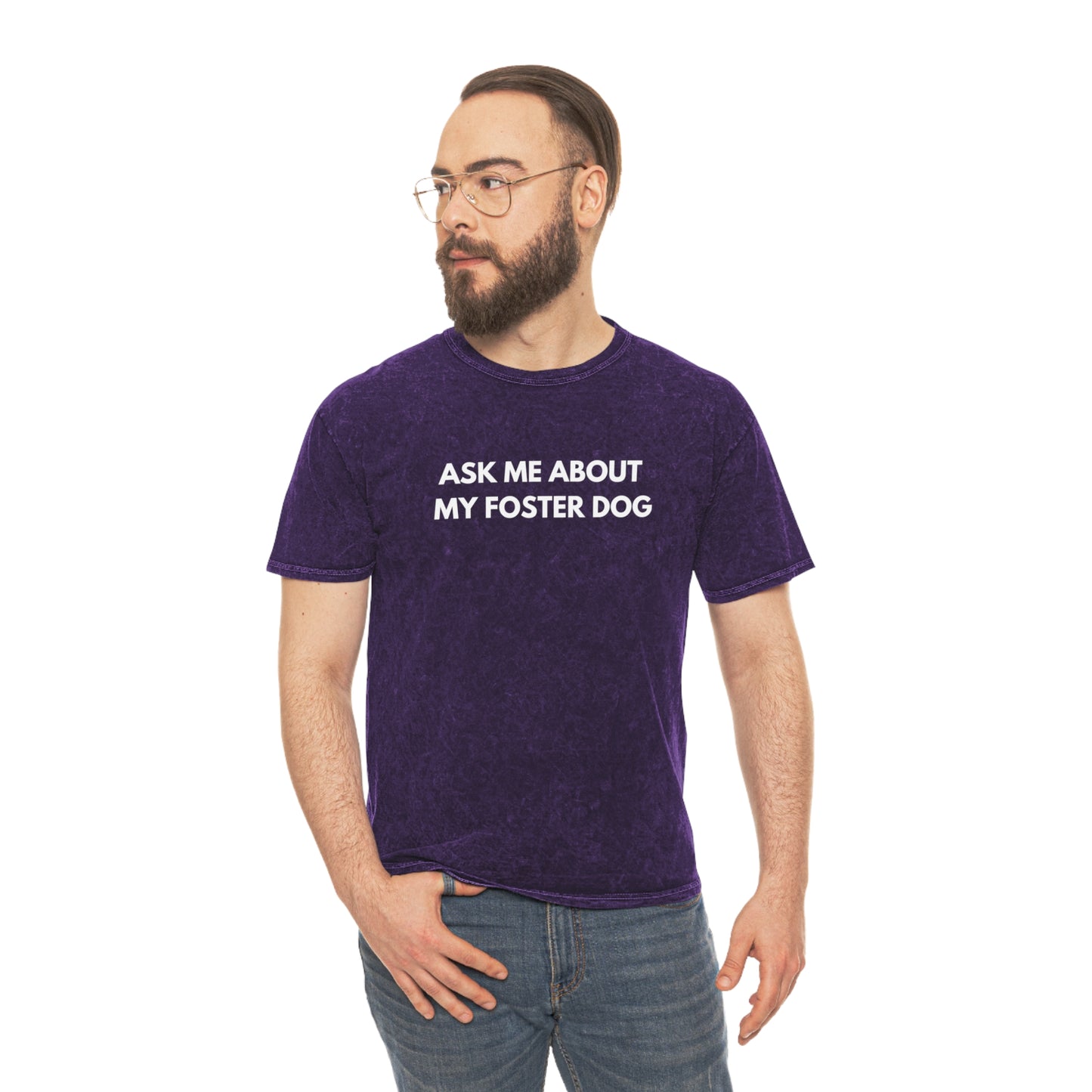 'Ask Me About My Foster Dog' Mineral Wash Tee