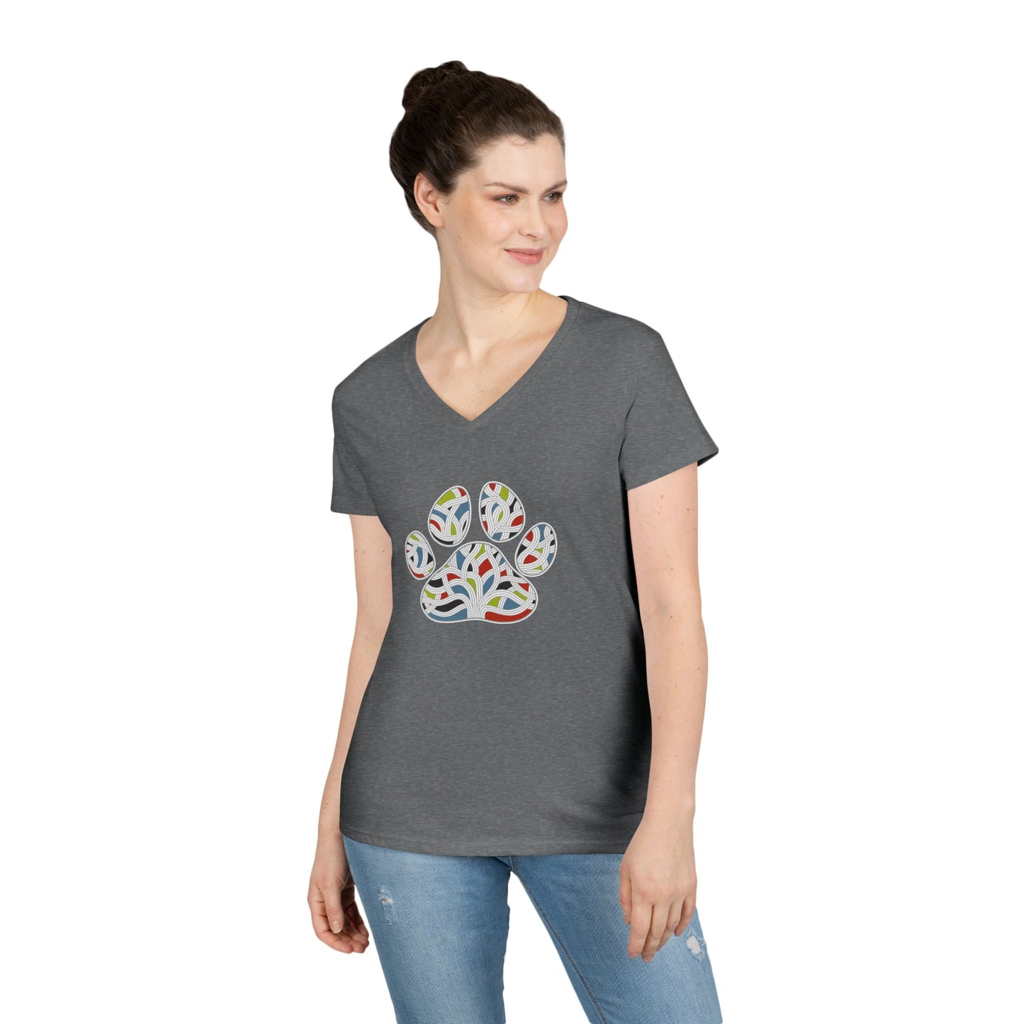 Pawsitively Oakland Ladies' V-Neck T-Shirt