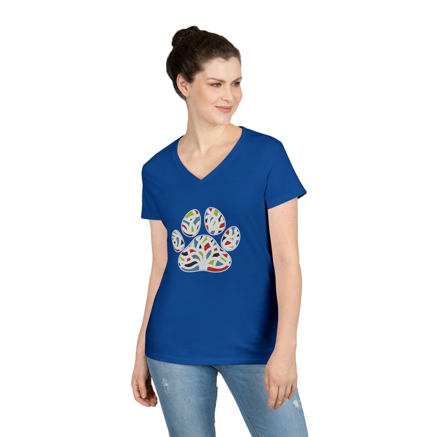 Pawsitively Oakland Ladies' V-Neck T-Shirt