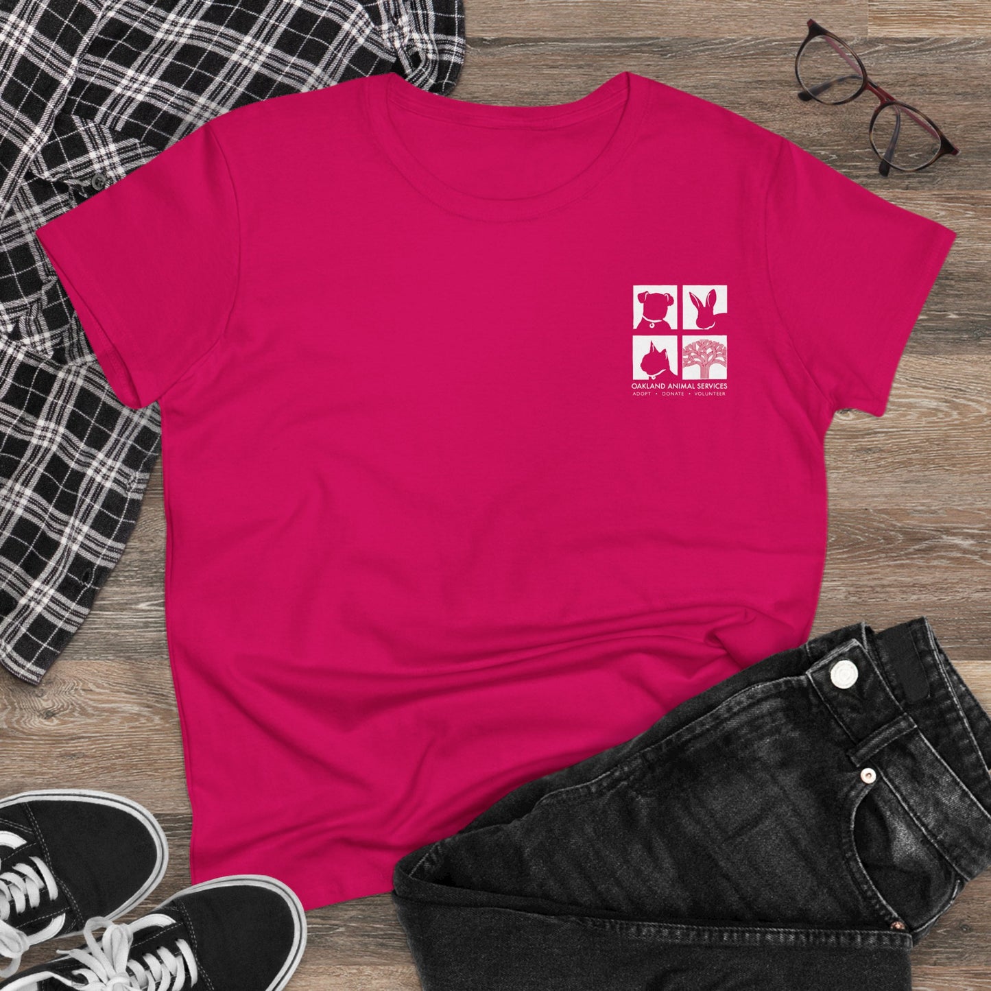 Cat Love - Women's Cotton Cat Rescue Back Printed Tee - Support Animal Services
