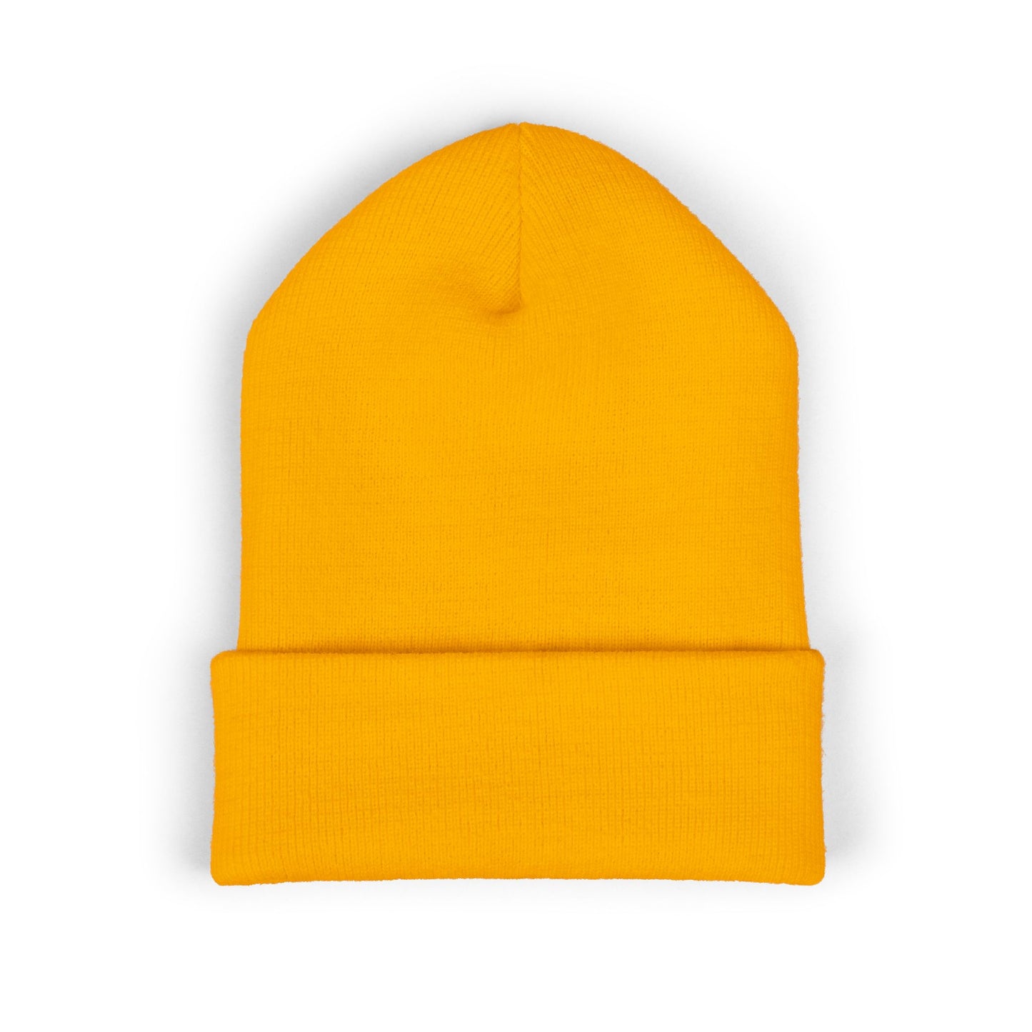 OAS Custom Embroidered Classic Cuffed Beanie - Bright Yellow Paw Print Design