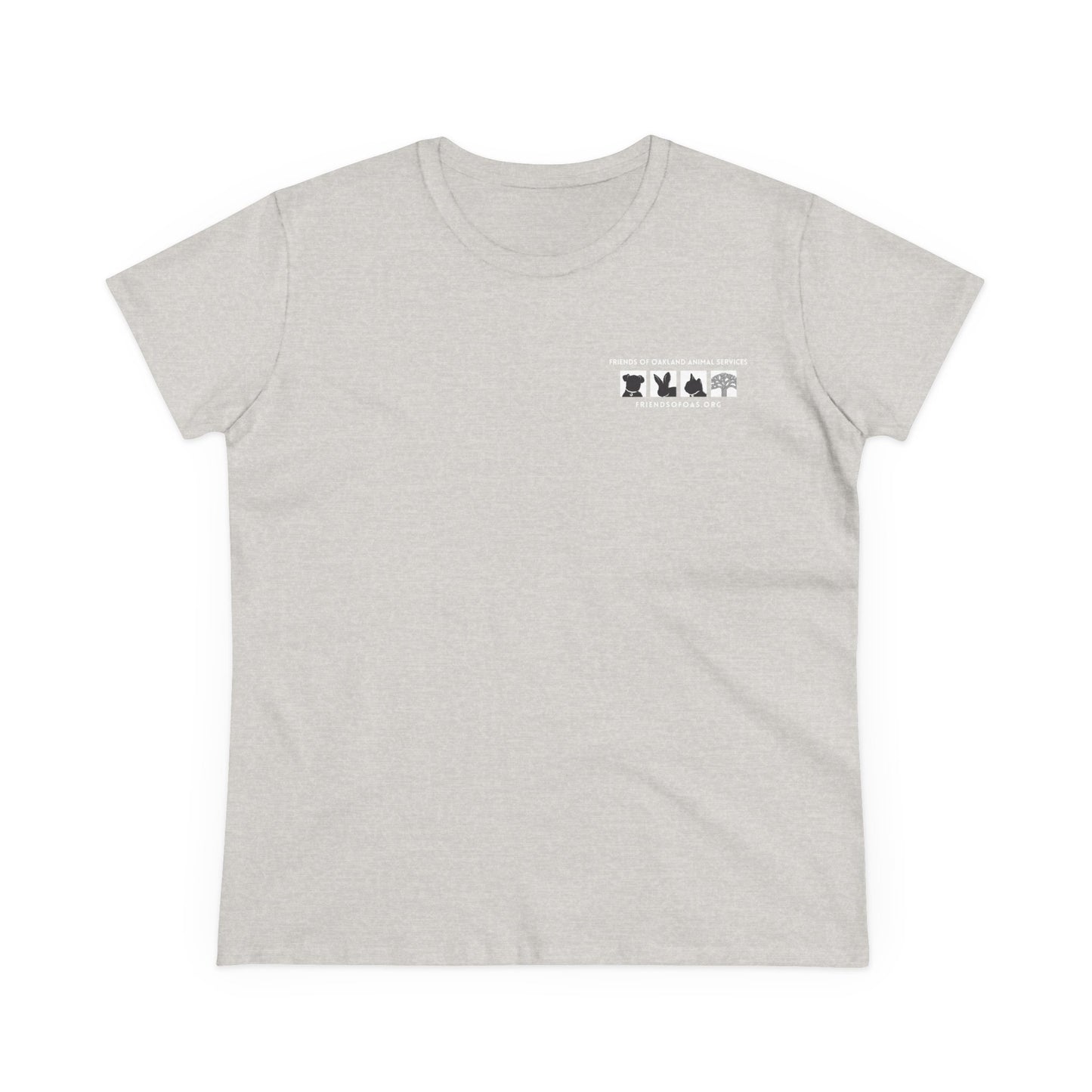 Helping Paw - Back Printed Women's Midweight Cotton Tee - Foster Adopt Donate Paw Print Tee