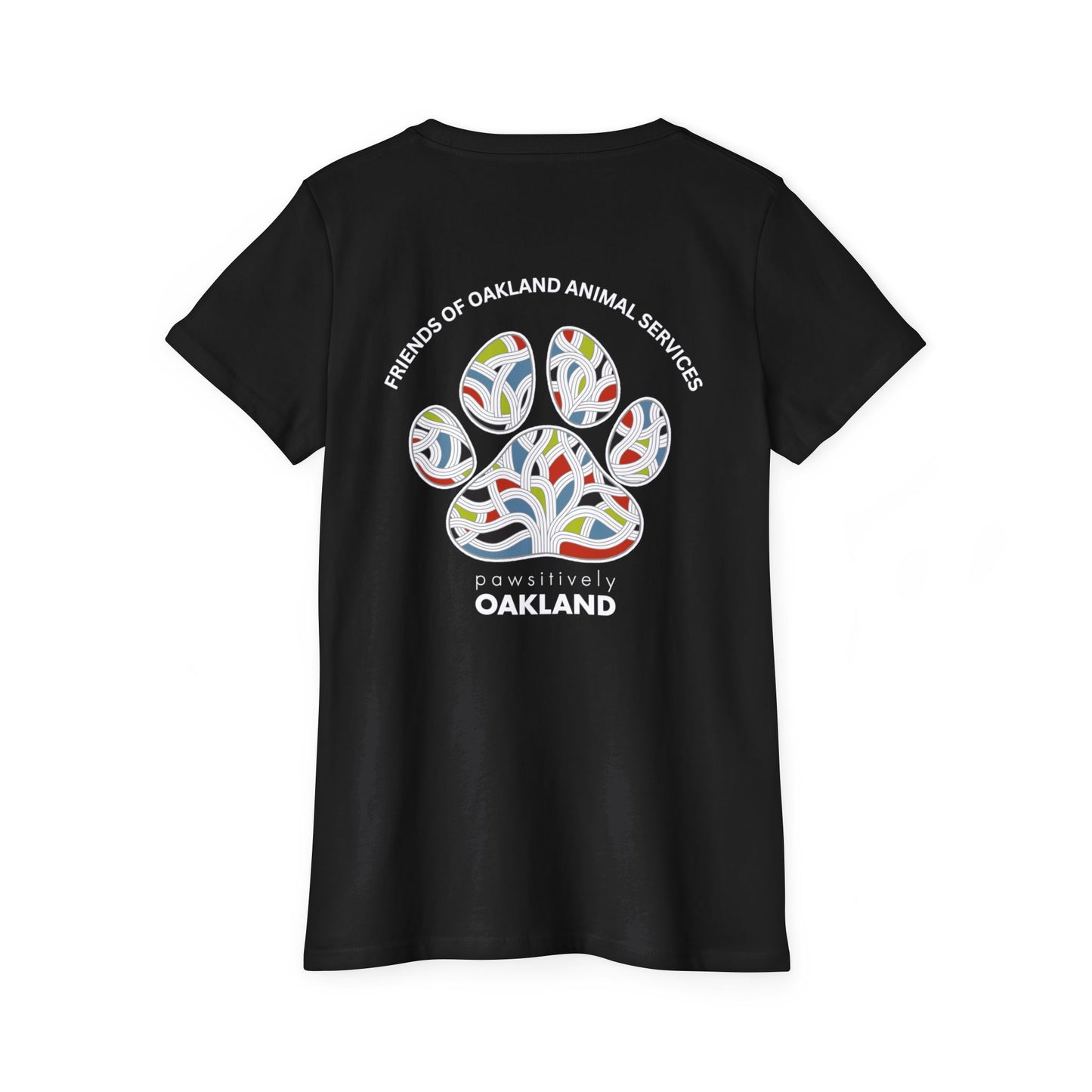 Pawsitively Oakland Back Printed Women's Organic Short Sleeve T-Shirt