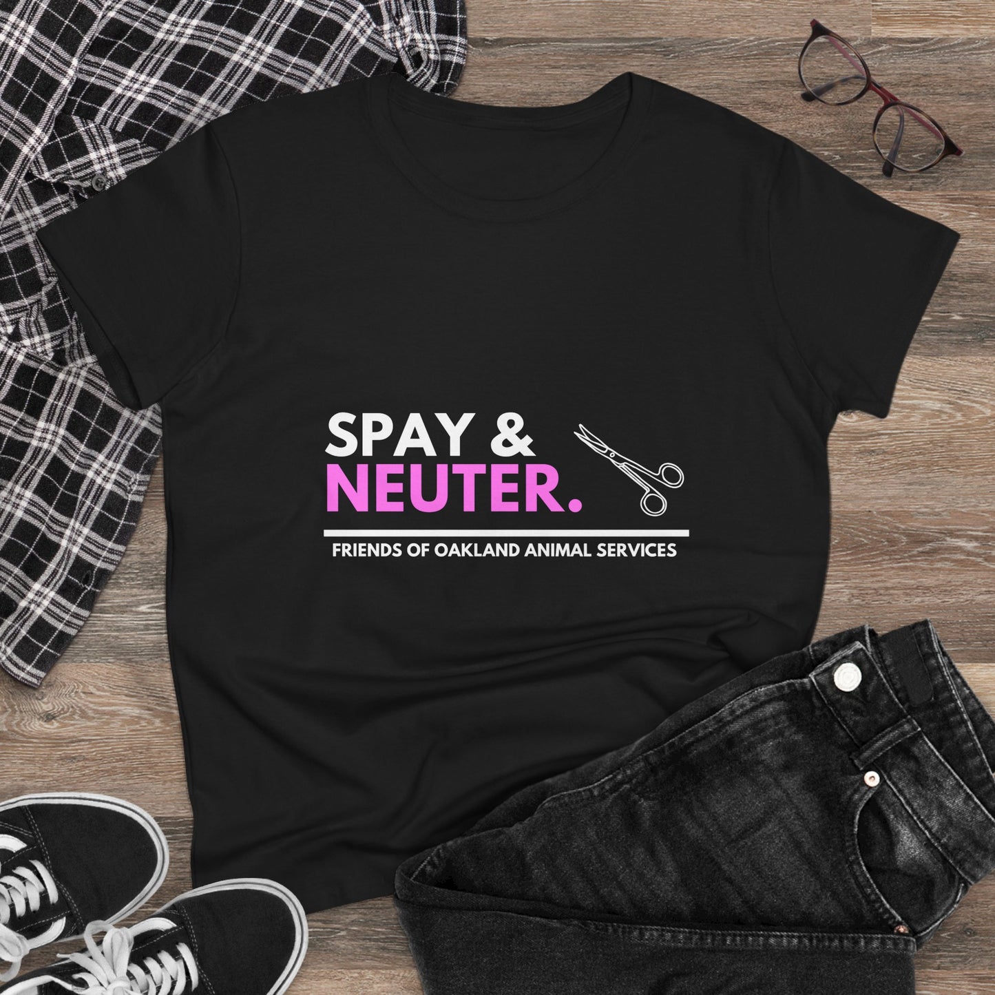 Spay and Neuter Women's Midweight Cotton Tee - Support Animal Welfare