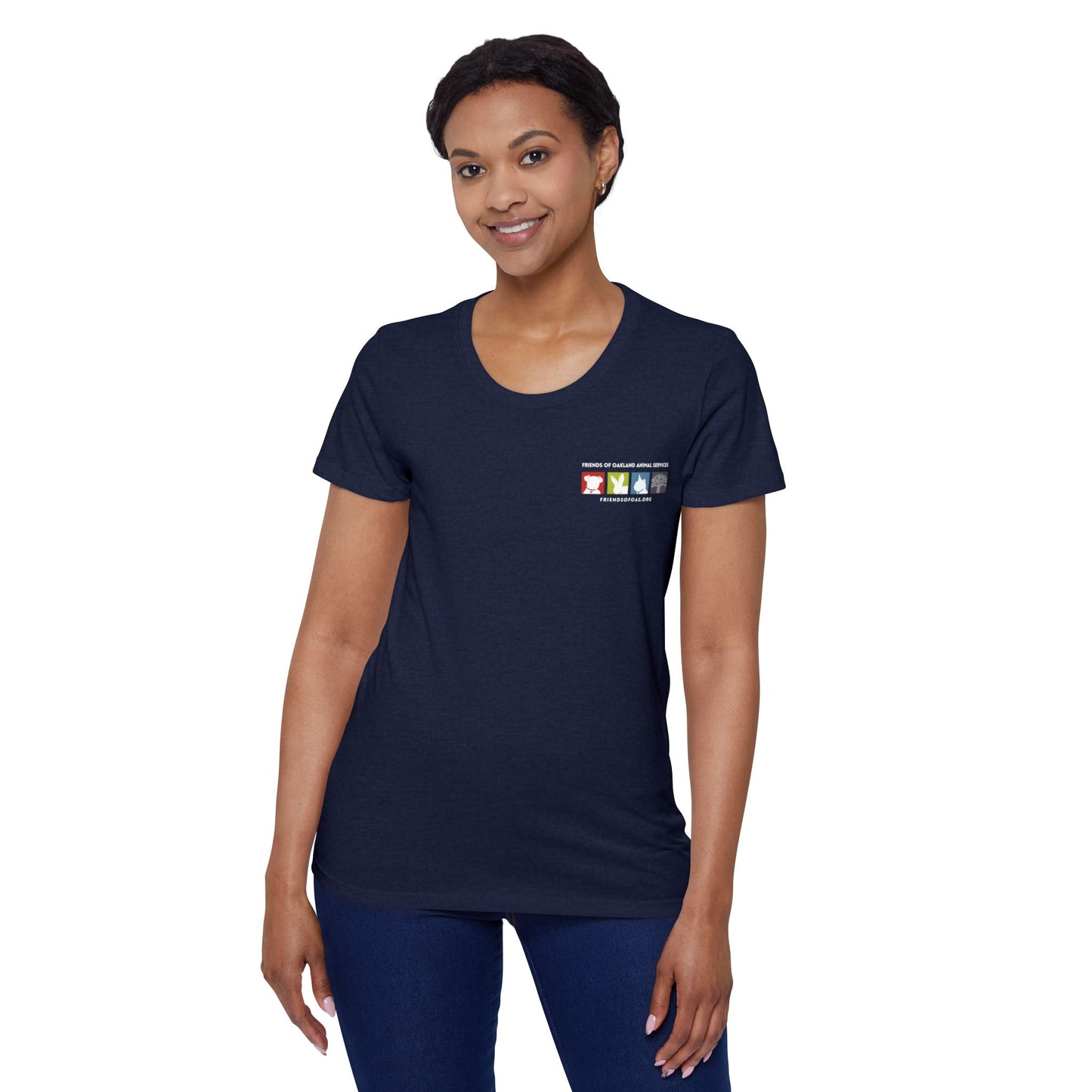 Pawsitively Oakland Back Printed Women's Organic Short Sleeve T-Shirt