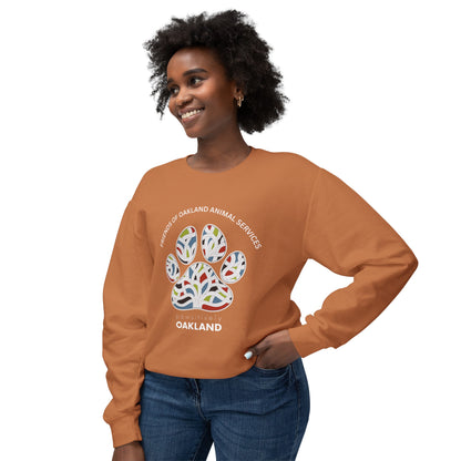 Pawsitively Oakland Unisex Lightweight Crewneck Sweatshirt