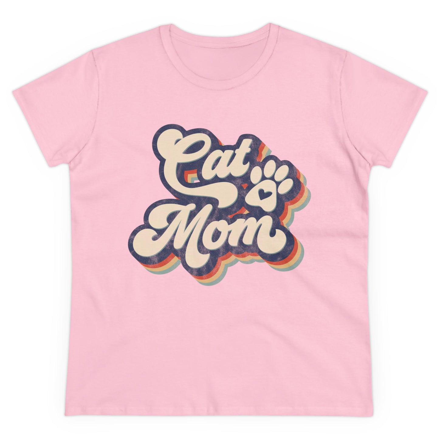 Cat Mom Women's Midweight Cotton Tee