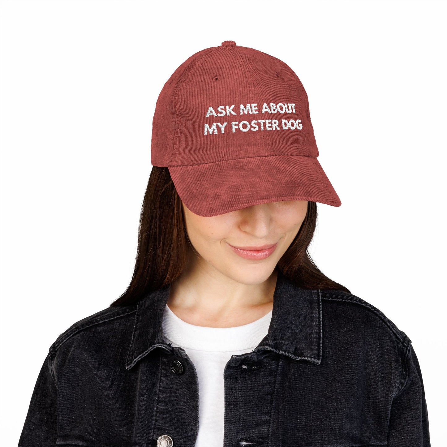 Ask About my Foster Dog Corduroy Cap
