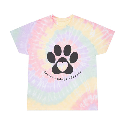 Colorful Tie-Dye Paw Print Tee - Foster Adopt Donate