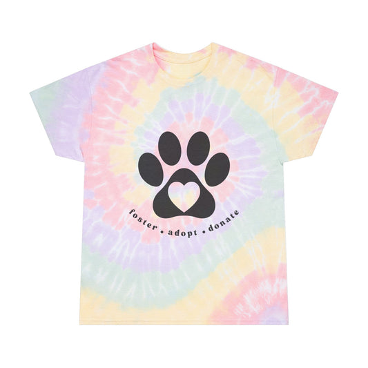 Colorful Tie-Dye Paw Print Tee - Foster Adopt Donate