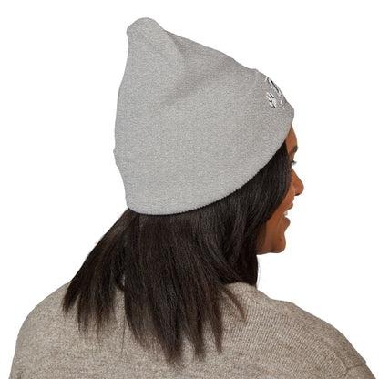 OAS Custom Embroidered Classic Cuffed Beanie - Bright Yellow Paw Print Design