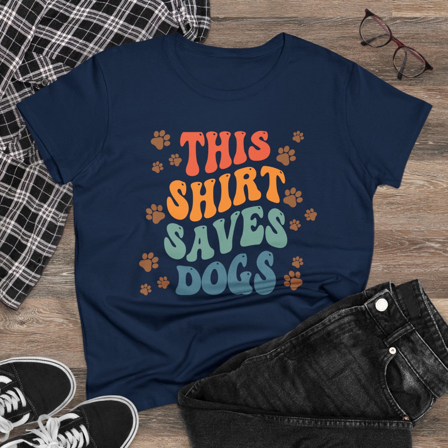 This Shirt Saves Dogs Women's Midweight Cotton Tee