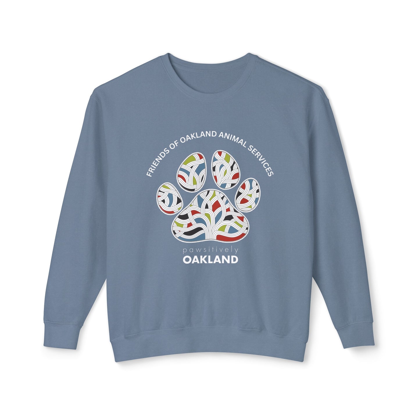 Pawsitively Oakland Unisex Lightweight Crewneck Sweatshirt