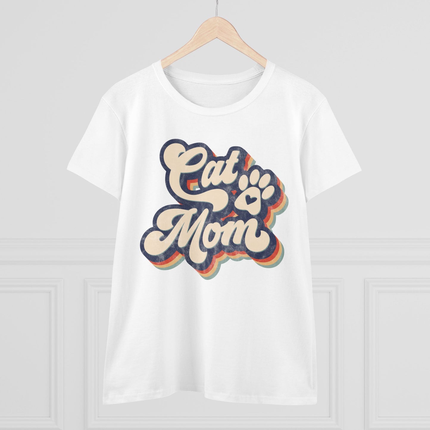 Cat Mom Women's Midweight Cotton Tee