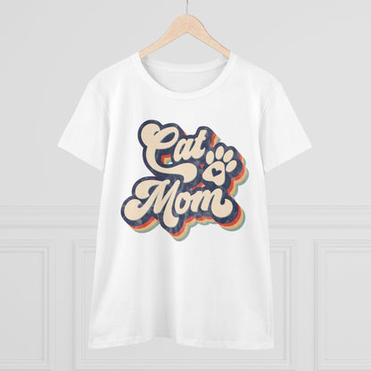 Cat Mom Women's Midweight Cotton Tee