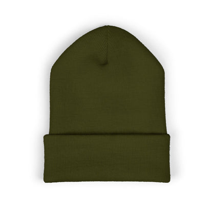 OAS Custom Embroidered Classic Cuffed Beanie - Bright Yellow Paw Print Design
