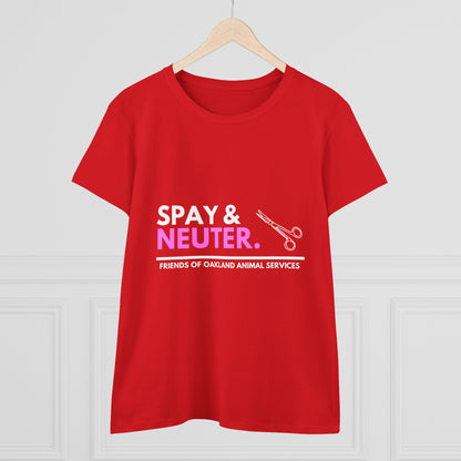 Spay and Neuter Women's Midweight Cotton Tee - Support Animal Welfare