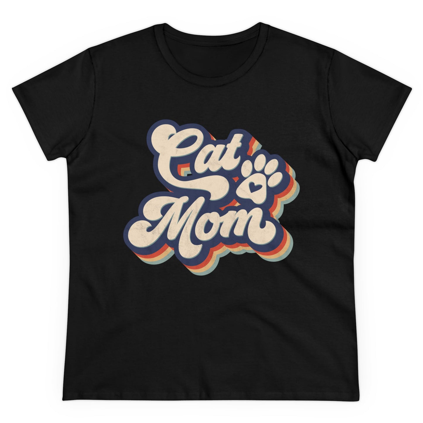 Cat Mom Women's Midweight Cotton Tee