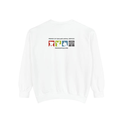 OAS Varsity Unisex Garment-Dyed Sweatshirt - Oakland Animal Services Charity Apparel