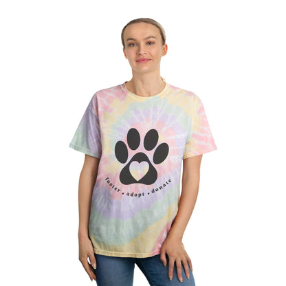 Colorful Tie-Dye Paw Print Tee - Foster Adopt Donate